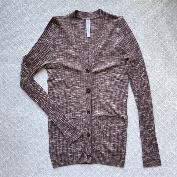 Athleta Revolve Cardigan Sweater Stretch Ribbed Button Down V-Neck Small EUC - Picture 10 of 13
